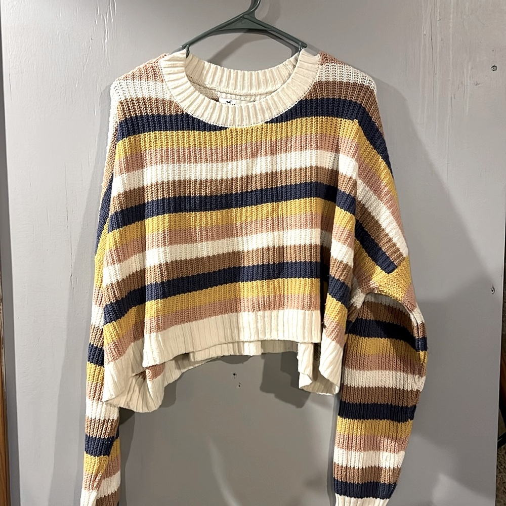 Hollister Striped Crop Sweater‎ Med